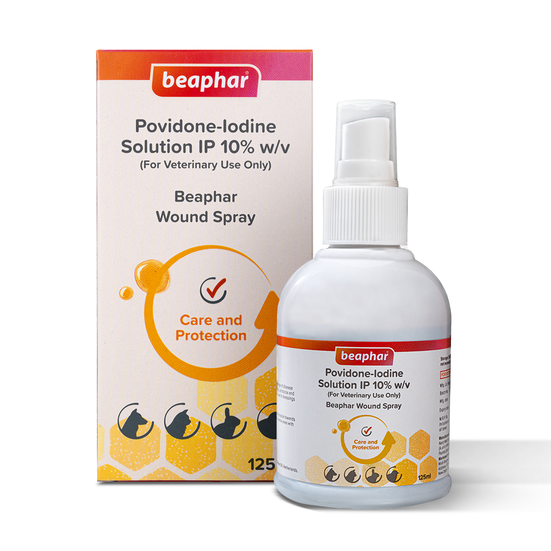 Beaphar Wound Solution 10% (Fast Healing Antiseptic for Pets) 125 ML